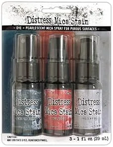 Miniatura 2 de Ranger Tim Holtz Distress - Paquete de 6 botellas de una onza (colección Mica Holiday que incluye juegos 5 y 6) palitos de detalle