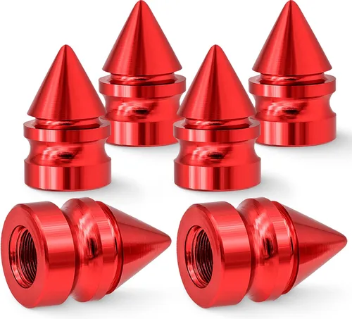 Miniatura 38 de 4 piezas de tapas de válvula de rueda con estilo púas, resistentes a la corrosión, universales de aleación de aluminio a prueba de polvo para Spiked
