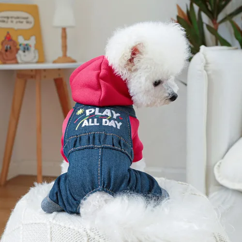 Miniatura 11 de Ropa de invierno para perros, camisas a cuadros para mascotas, elegante mono con babero para perros pequeños, lindos dibujos animados, monos