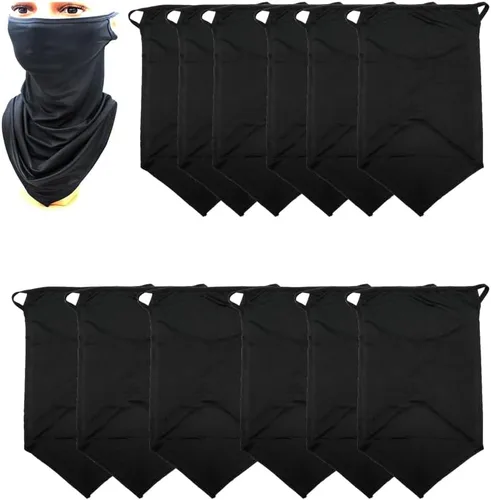 Miniatura 10 de Paquete de 12 polainas para el cuello, bufanda, máscara facial, bandanas para hombres y mujeres, máscara facial, pasamontañas, diademas