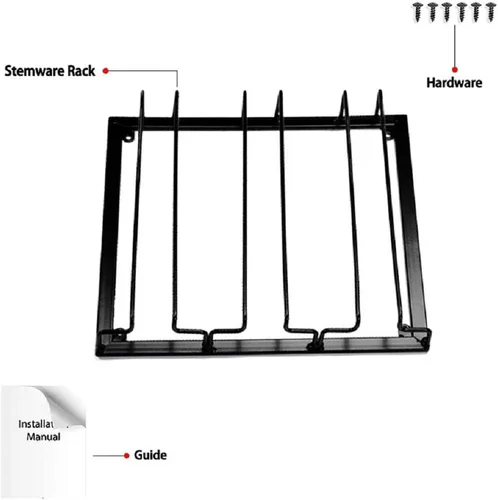 Miniatura 7 de FOMANSH Estante para Copas de Vino - Soporte para Copas de Vino debajo del Gabinete, Organizador de Metal para Copas de Vino y Vasos, Colgador
