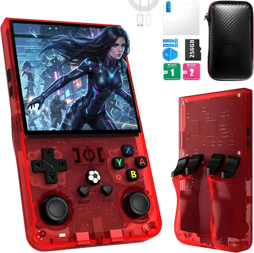 Miniatura 11 de Consola de juegos de mano R36MAX, consola de juegos retro con más de 40,000 juegos, tarjeta TF mini de 256GB, consola de video retro, 4,000 mAh