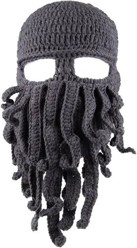 Miniatura 2 de Kafeimali Head Barbarian Vagabond - Gorro para hombre diseño de barba y pulpo