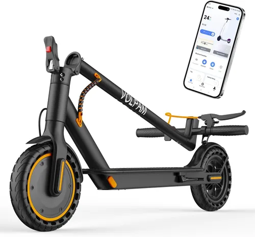 Miniatura 12 de VOLPAM Scooter eléctrico, motor potente de 250/500 W, alcance de 10/23 millas, suspensiones de choque duales, velocidad de 9/19 mph, scooter E