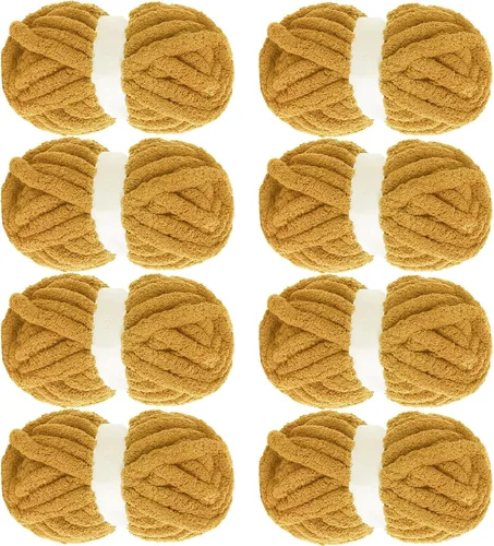 Miniatura 24 de MABOZOO Paquete de 8 ovillos de hilo grueso surtido para crochet - Chenilla jumbo esponjosa, hilo suave y voluminoso para tejer a mano o con los Rojo