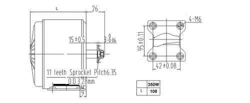 Miniatura 4 de Scooter DC Motor Bike cepillado DC Motor Unite Scooter Motor con soporte de montaje (24V)