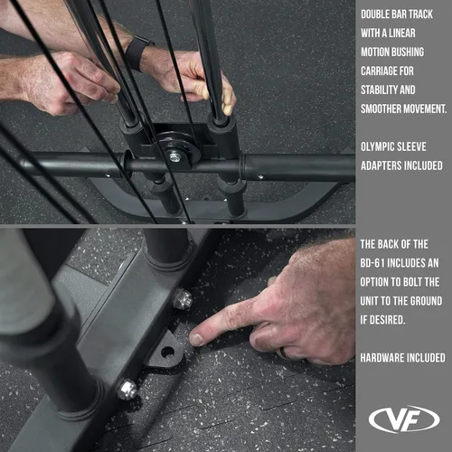 Miniatura 6 de Valor Fitness Máquina cruzada de cables – 17 posiciones ajustables con barras de dominadas y accesorios opcionales de paquete de peso máximo de 200
