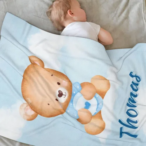 Miniatura 3 de Manta de bebé personalizada con nombre, manta de envolver personalizada con nombre para niñas y niños, recién nacidos, regalos para niños pequeños