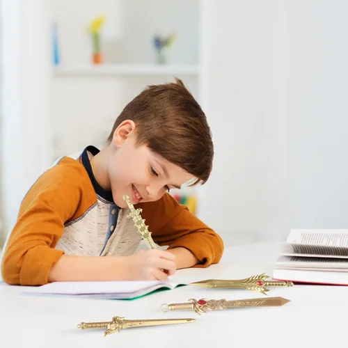 Miniatura 8 de Juego de 24 bolígrafos de tinta de gel con forma de espada antigua, divertidos bolígrafos novedosos en tinta negra, tinta de gel de plástico