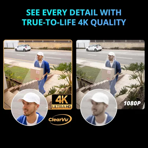 Miniatura 4 de Sistema de cámara de seguridad con cable Defender AI Powered Sentinel 4K, sistema de cámara de seguridad PTZ de 360° con seguimiento AI, detección