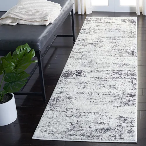 Miniatura 7 de SAFAVIEH Amelia Collection ALA700A - Alfombra decorativa de 2'2" x 4', diseño moderno abstracto, color marfil y azul, no desprende pelusa y de fácil