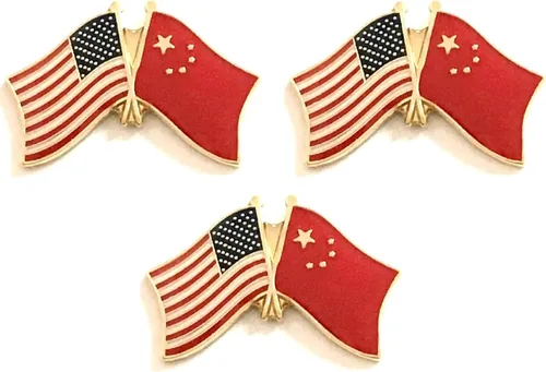 Miniatura 151 de 3 Pines de solapa con banderas de Estados Unidos y países internacionales, paquete de 3 pines dobles con diseño de banderas de Estados Unidos