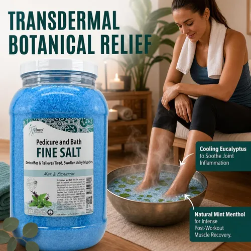 Miniatura 5 de SPA REDI - Remedio de Pies Desintoxicante y Baño con Sal Fina, Menta y Eucalipto, 3.8 L - Hecho con Sales del Mar Muerto, Aceite de Argán, Aceite
