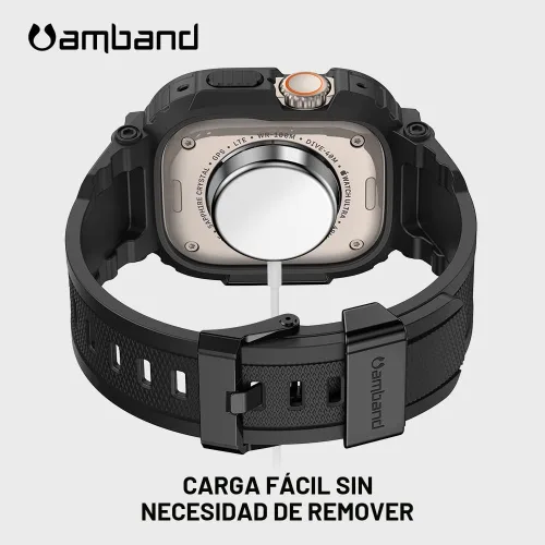 Miniatura 7 de amBand - Carcasa de Correas con Protector de Pantalla Compatible con Apple Watch Ultra 3/2/1 49mm para Hombres, Serie Deportiva M1 Funda Resistente