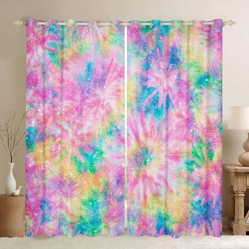 Miniatura 37 de Erosebridal - Paneles de cortina con notas musicales retro rotantes para ventana, cortinas estilo grunge de música rock para niños y adultos