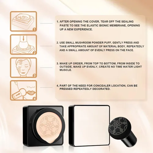 Miniatura 9 de Air Cushion CC Cream – Base de maquillaje de larga duración para maquillaje facial, corrector autoajustable de cobertura completa hidratante para un