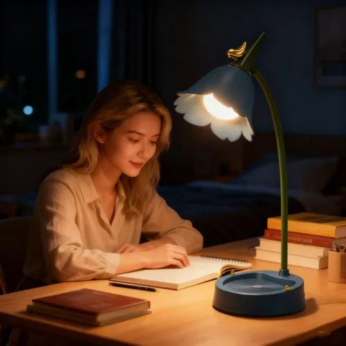 Miniatura 4 de magical JD Lámpara LED de escritorio inalámbrica, luz de mesa ajustable, cuello de cisne regulable, batería recargable, luz nocturna para cuidado