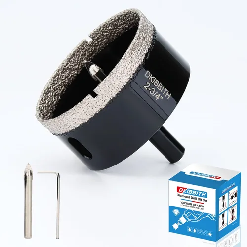 Miniatura 15 de DKIBBITH Juego de brocas de diamante de 5/8" con broca piloto - Paquete de 2 brocas de diamante de 5/8" con punta de diamante para agujeros