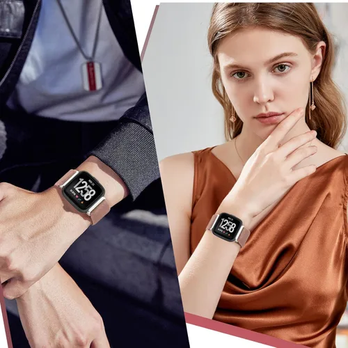 Miniatura 4 de Paquete de 6 correas elásticas ajustables para reloj compatibles con Fitbit Versa/Fitbit Versa Lite/Fitbit Versa 2 para mujeres y hombres, correa
