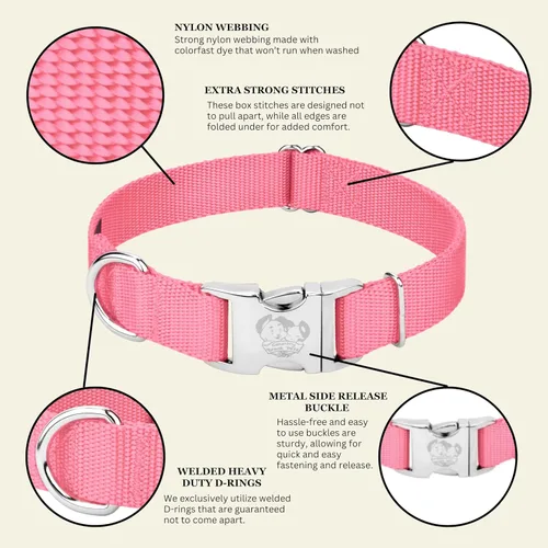 Miniatura 6 de Country Brook Petz – Collar de nailon premium para perro con hebilla de metal para razas pequeñas, medianas y grandes - Más de 10 colores cálidos