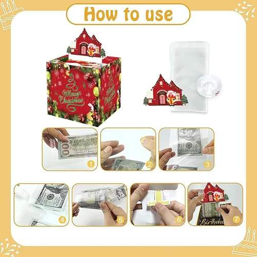 Miniatura 2 de Soportes para dinero de Navidad, caja sorpresa para dinero, kit de extracción de pastel de dinero, bolsas de Navidad para regalos con 30 cajas