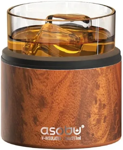 Miniatura 10 de asobu Vaso con funda para whisky, vaso de bourbon aislado con vidrio de rocas de alta calidad, sin BPA, acero inoxidable de doble pared, mantiene