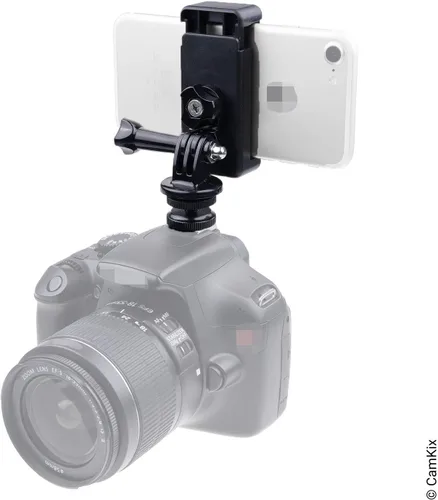 Miniatura 9 de CamKix Kit adaptador de montaje de zapata caliente compatible con teléfono, cámara de acción para el montaje flash de tu cámara DSLR - Graba tu