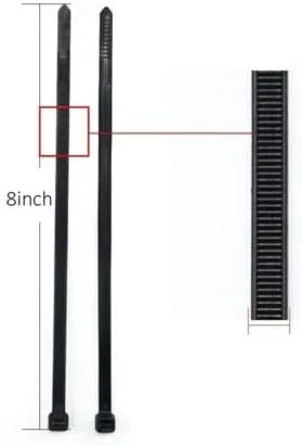 Miniatura 2 de MaxLLTo 8 "pulgadas resistente a los rayos UV de nylon plástico Cable Zip Wire Tie 40 lbs Negro Paquete de 100