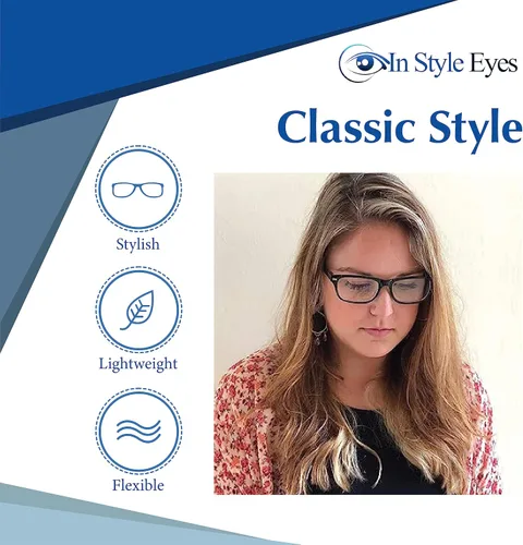 Miniatura 5 de In Style Eyes Seymore - Paquete múltiple de lentes de lectura retro, montura completa, marco ovalado ligero, lente asférica no polarizada