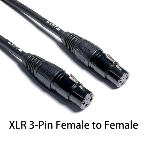 Miniatura 5 de WJSTN Suanqi - Cable XLR para micrófono, cable de micrófono equilibrado de 3 pines, XLR hembra a hembra, cables de conexión DMX con 2