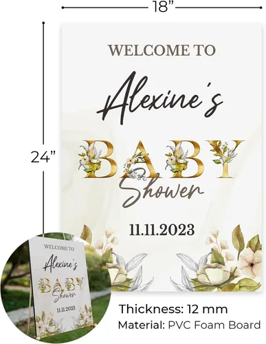 Miniatura 6 de Letrero de bienvenida personalizado de 18 x 24 pulgadas, revelación de género para niño o niña, decoraciones de ducha, letrero personalizado
