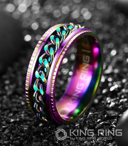 Miniatura 2 de King Ring Anillos Super Spinner de 0.315 in Segunda edición de anillos de acero inoxidable premium para hombres y mujeres Diseñado en Estados
