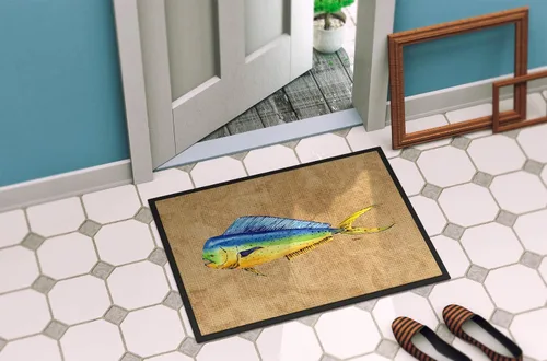 Miniatura 4 de Caroline's Treasures 8810MAT Dolphin Mahi Mahi - Felpudo de 18 x 27 pulgadas, para interiores y exteriores, para entrada, antideslizante, lavable