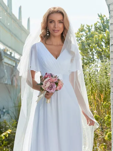 Miniatura 7 de Ever-Pretty 09890 - Vestido largo de noche con cuello en V y mangas cortas para mujer