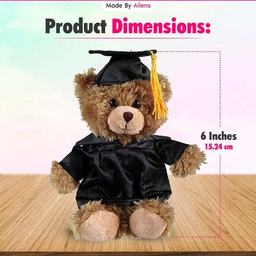 Miniatura 4 de Oso de peluche personalizado de graduación 2026, peluche personalizado con gorra y vestido, lindo animal de peluche de 6 pulgadas para graduados