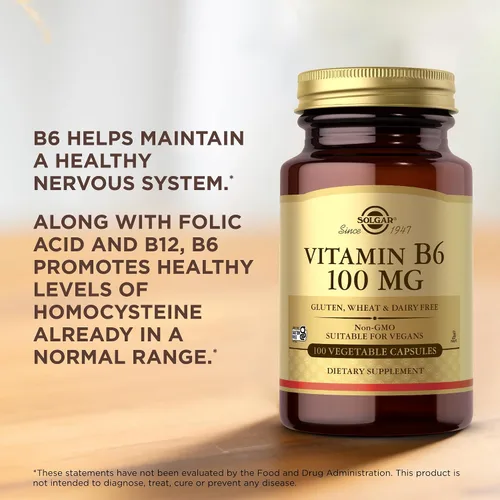 Miniatura 5 de Solgar, Vitamina B6 100 Mg Cápsulas Vegetales, Recuento