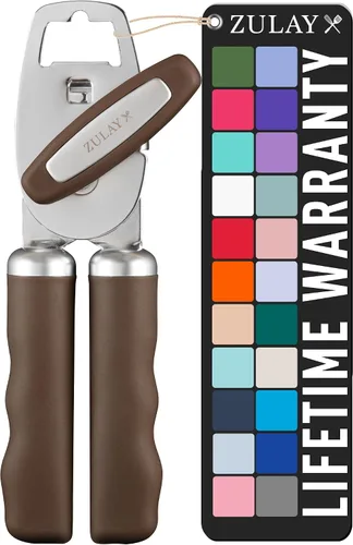 Miniatura 39 de Zulay Kitchen Abrelatas manual de acero inoxidable resistente con abridor de botellas, abrelatas manual a prueba de óxido con perilla giratoria