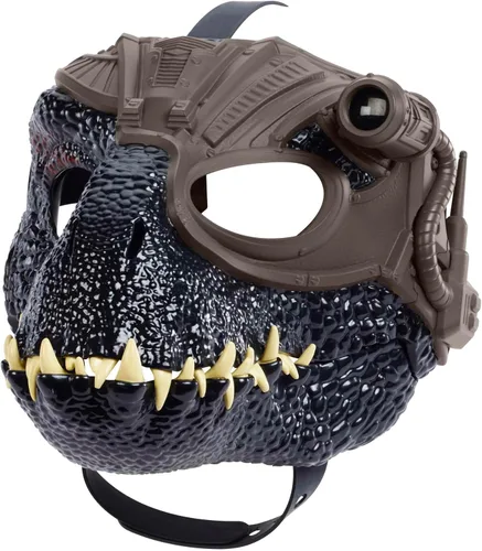 Mattel Jurassic World - Máscara de dinosaurio Indoraptor con equipo de seguimiento, luz y sonido para juegos de rol disfrazados