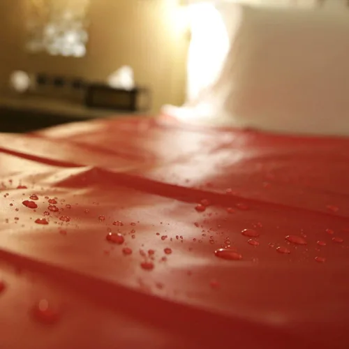 Miniatura 5 de Zishine Protector de colchón de vinilo King para masaje de aceite, colchón de masaje Nuru de 83 x 83 pulgadas, sábanas impermeables con almohada