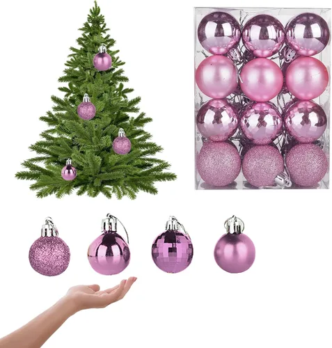 Miniatura 14 de Esferas colgantes para árbol de Navidad, 24 piezas de adornos irrompibles, plástico de 1.6 pulgadas, irrompible, Navidad, boda, fiesta, vacaciones