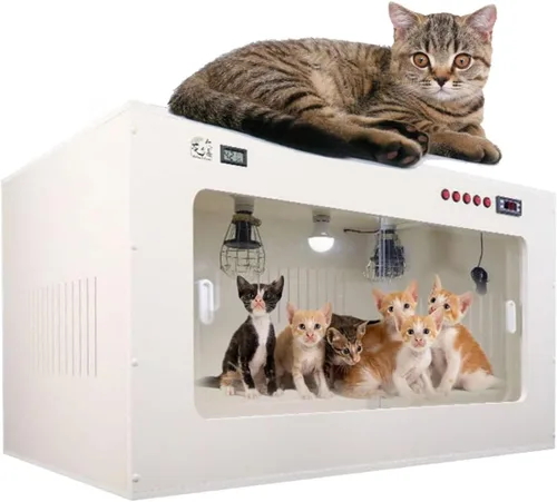 Incubadora de cachorros con calefacción, caja inteligente de crianza de animales de temperatura constante, caja de incubadora de mascotas para