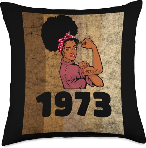 Miniatura 4 de Vintage 1973 Limited Edition 50th Birthday Afro Girls Women Throw Pillow