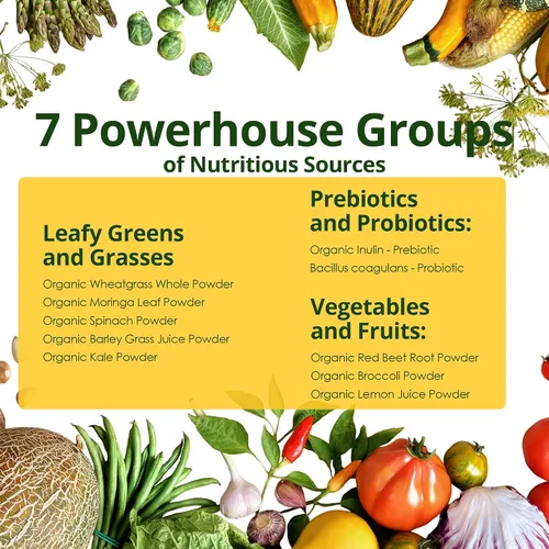 Miniatura 7 de Daily Greens, Superfood - Paquetes de gomitas verdes, suplemento de clorella y espirulina con más de 20 prebióticos orgánicos, vitaminas y minerales