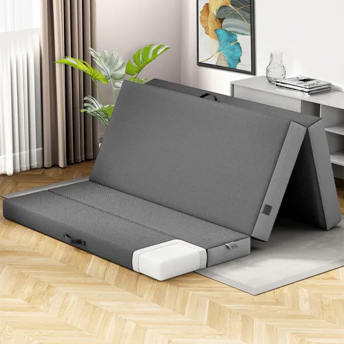 Miniatura 5 de Cozzzi Colchón plegable individual de 4 pulgadas para suelo y viajes con funda extraíble, colchón ligero y portátil para adultos y niños, compacto