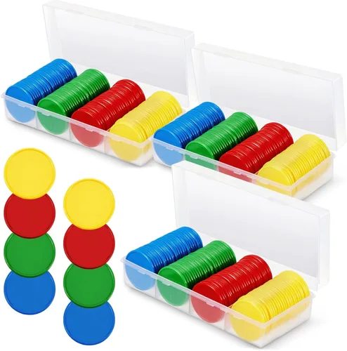 Miniatura 8 de Lewtemi Juego de 300 fichas de póquer de plástico opaco de 1.45 pulgadas, contadores de aprendizaje, fichas de póquer con caja de almacenamiento