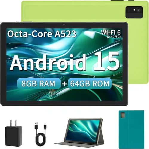 Miniatura 12 de Tablet Android de 10 pulgadas, 8 GB de RAM, 64 GB ROM 1 TB expandible Android 15, Octa-Core, WiFi 6 (2.4G/5G), pantalla de 1280 x 800, tabletas