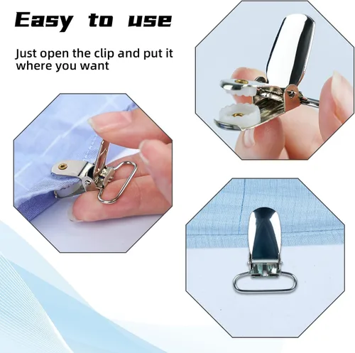 Miniatura 7 de MELOTOUGH Clips de suspensión chapados en níquel pequeños clips resistentes de 1 pulgada