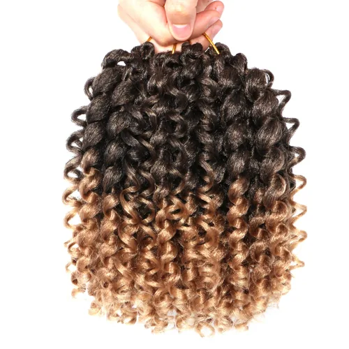 Miniatura 20 de Cabello de ganchillo Jamaicano Bounce, paquete de 4 paquetes de 6 pulgadas, varita de pelo rizado de ganchillo para mujeres negras