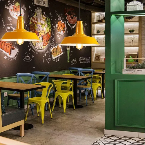 Genérico Araña moderna, Loft Retro Lámpara colgante - Macaron Color Industrial Candelabros Cafetería Tienda de ropa Lámpara colgante (amarillo, 10.2