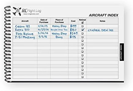 Miniatura 8 de Libro de registro de vuelo RC – Edición Deluxe – Libro de registro de aviones RC todo en uno con registro de vuelo, registro de mantenimiento